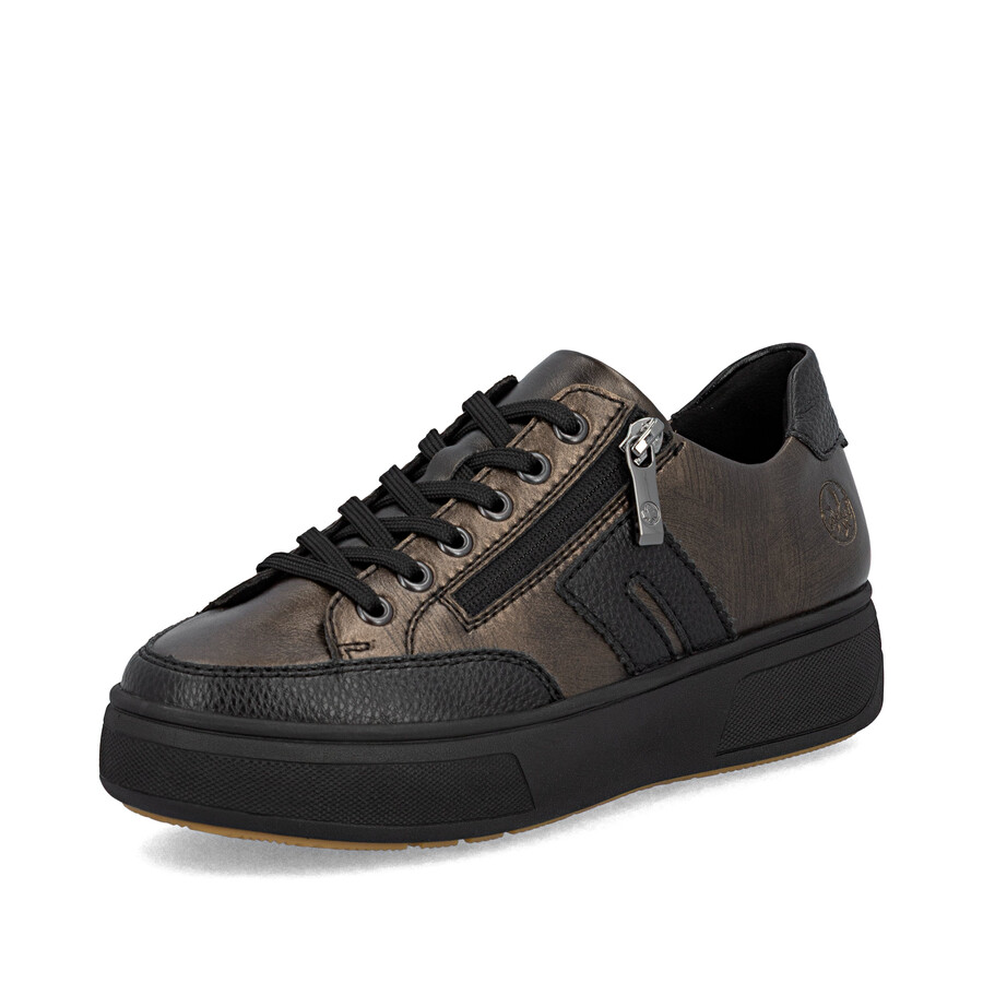 zapatos marrones con cremallera para mujer rieker m7711-25
