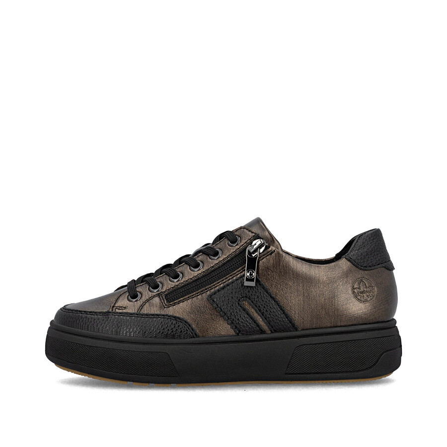 zapatos marrones con cremallera para mujer rieker m7711-25