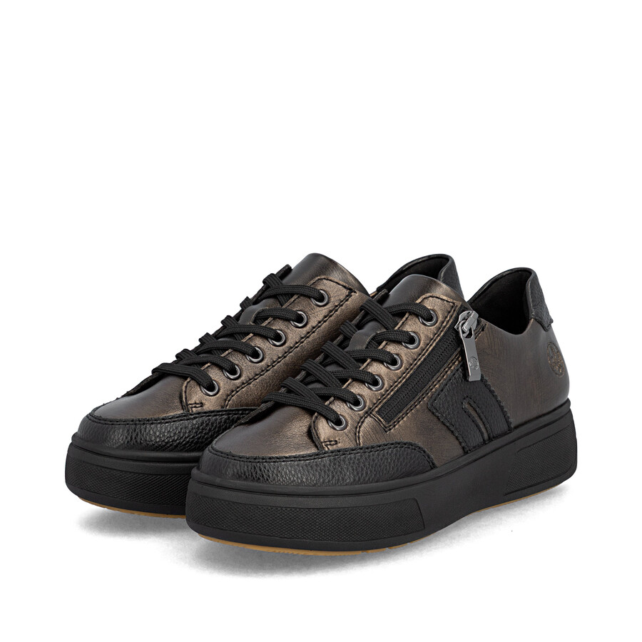 zapatos marrones con cremallera para mujer rieker m7711-25