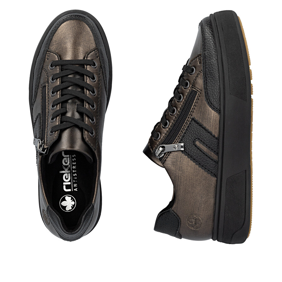zapatos marrones con cremallera para mujer rieker m7711-25