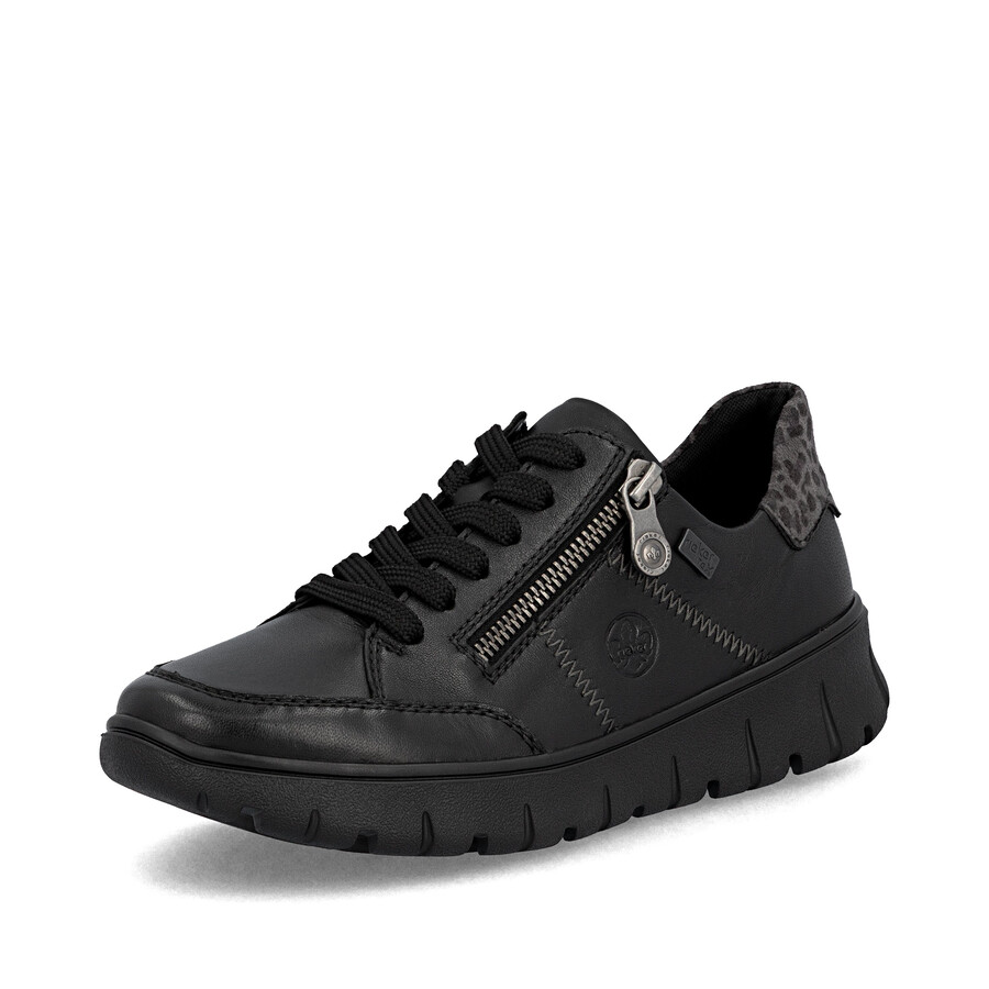 zapatos negros con cremallera para mujer rieker n1301-01