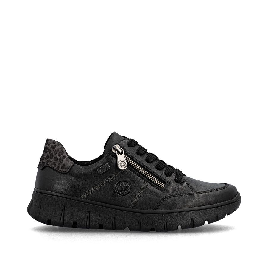 zapatos negros con cremallera para mujer rieker n1301-01
