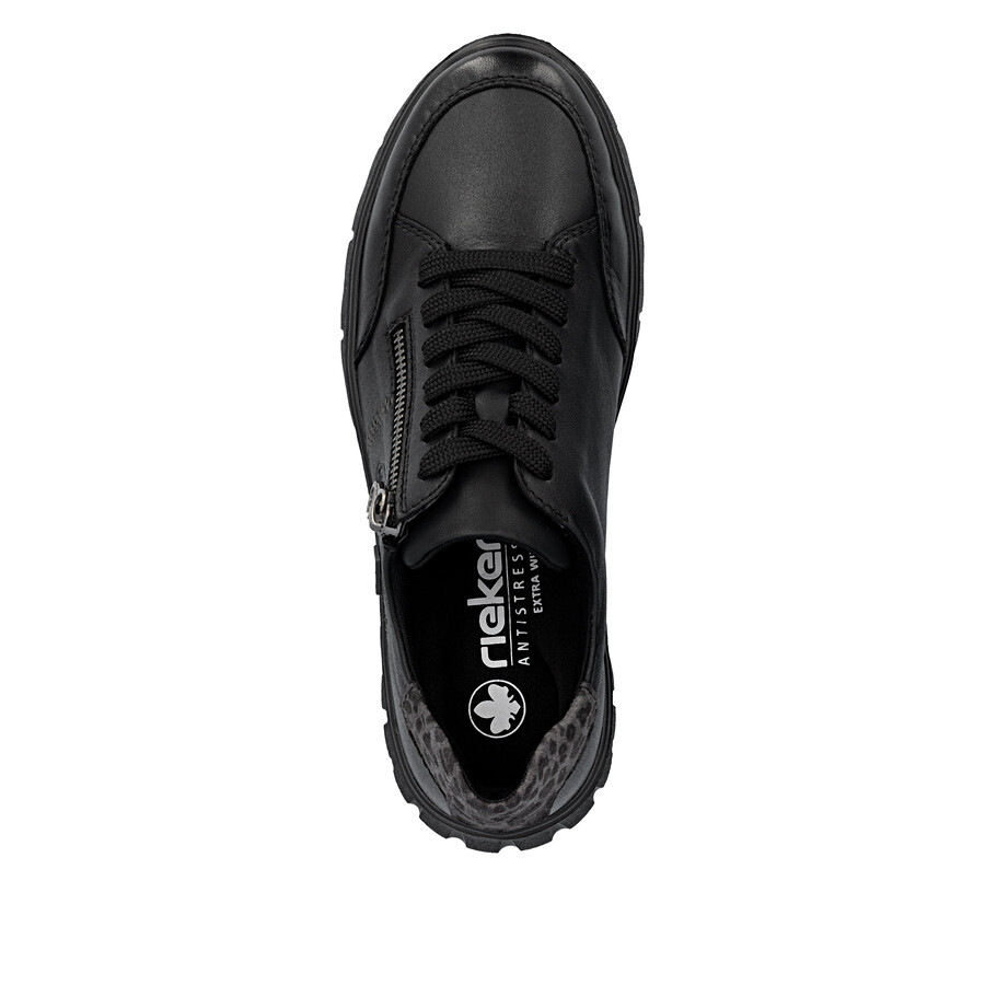 zapatos negros con cremallera para mujer rieker n1301-01