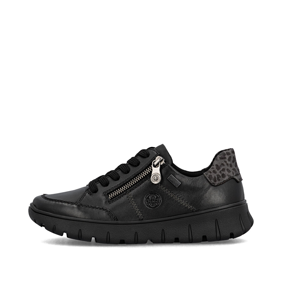 zapatos negros con cremallera para mujer rieker n1301-01