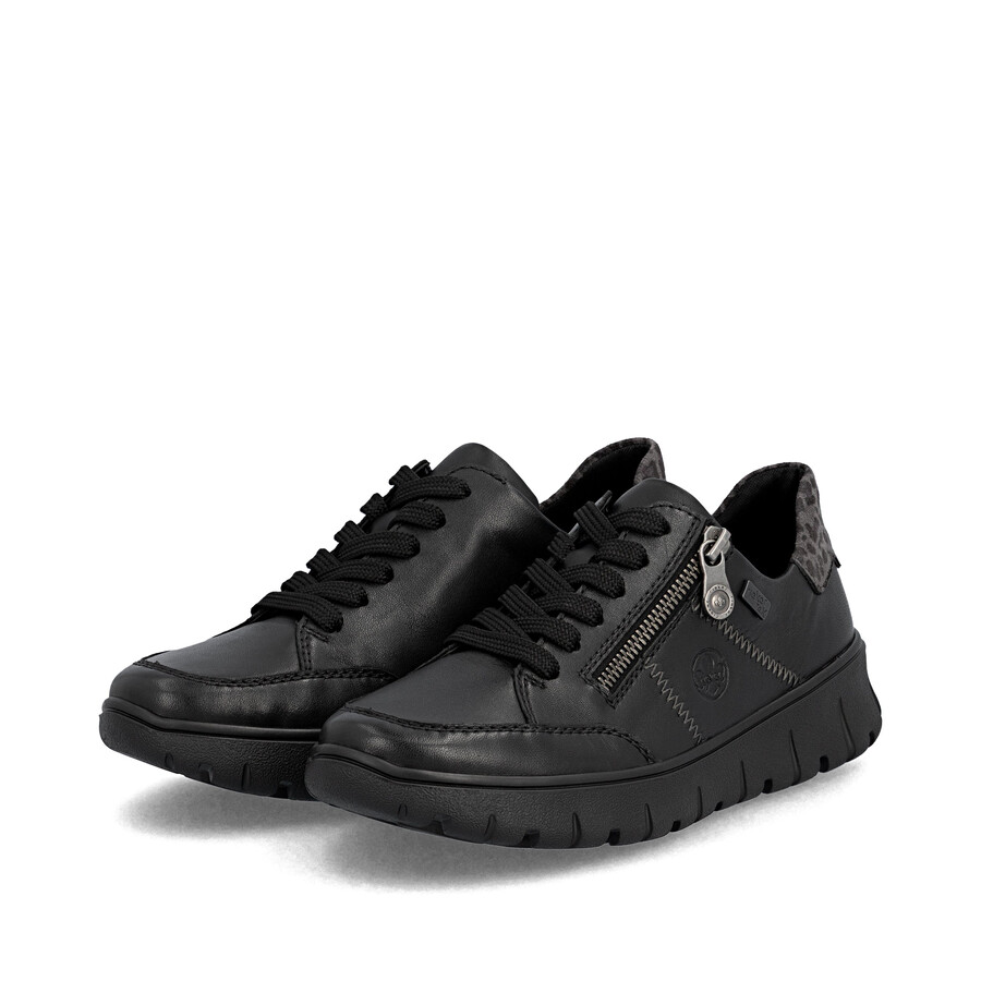 zapatos negros con cremallera para mujer rieker n1301-01