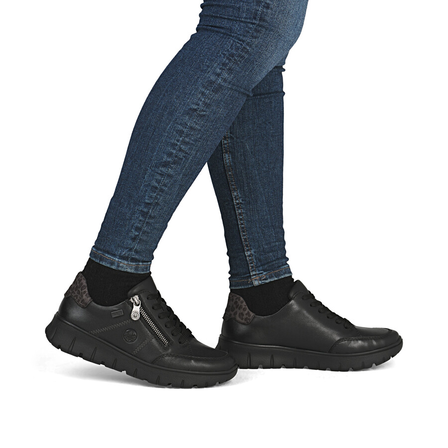 zapatos negros con cremallera para mujer rieker n1301-01