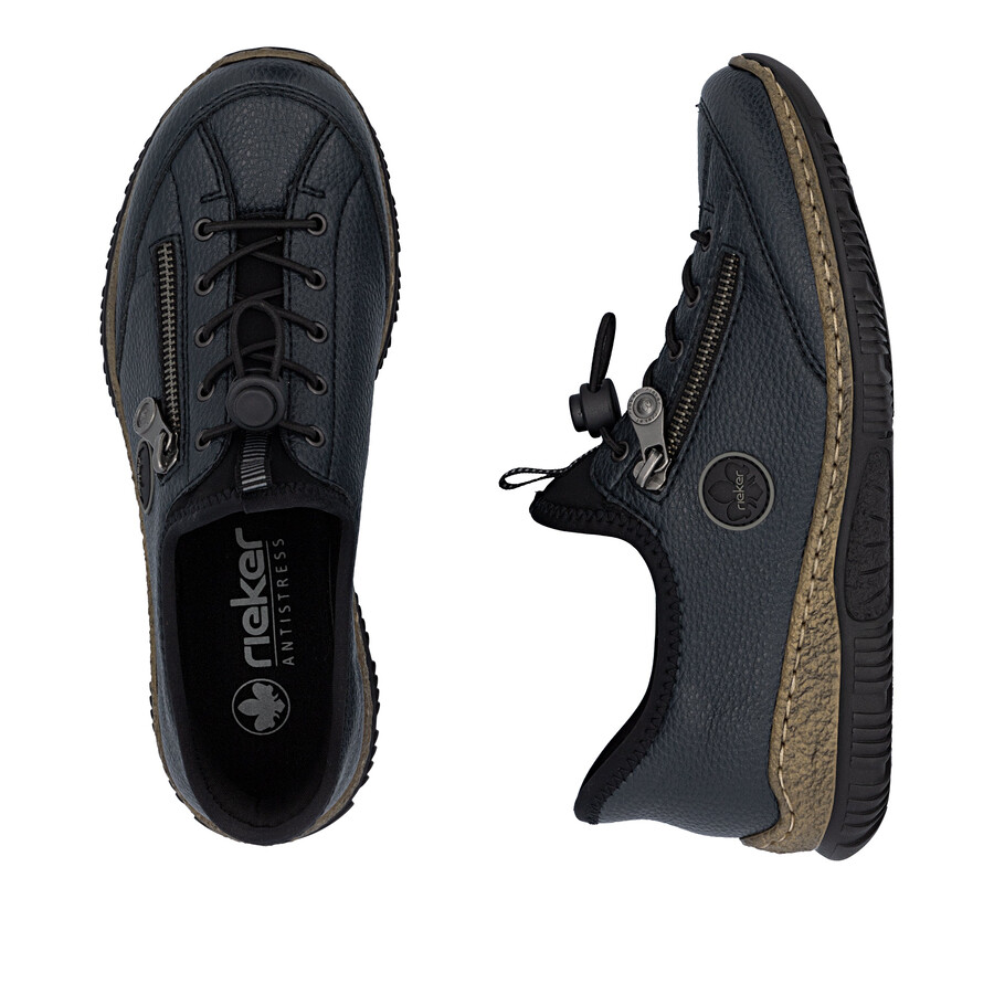 zapatos elásticos azules para mujer rieker n3267-15