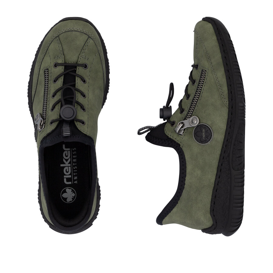 zapatos elásticos verdes para mujer rieker n3267-54
