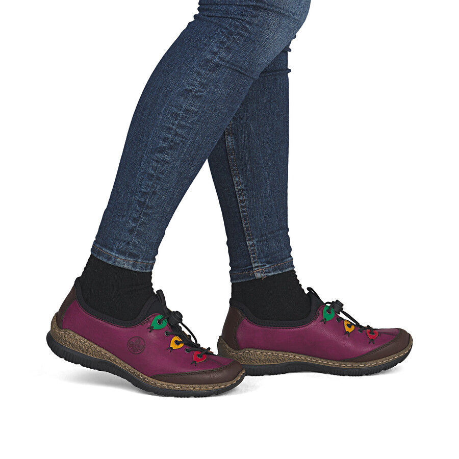 zapatos elásticos rosas para mujer rieker n3271-30