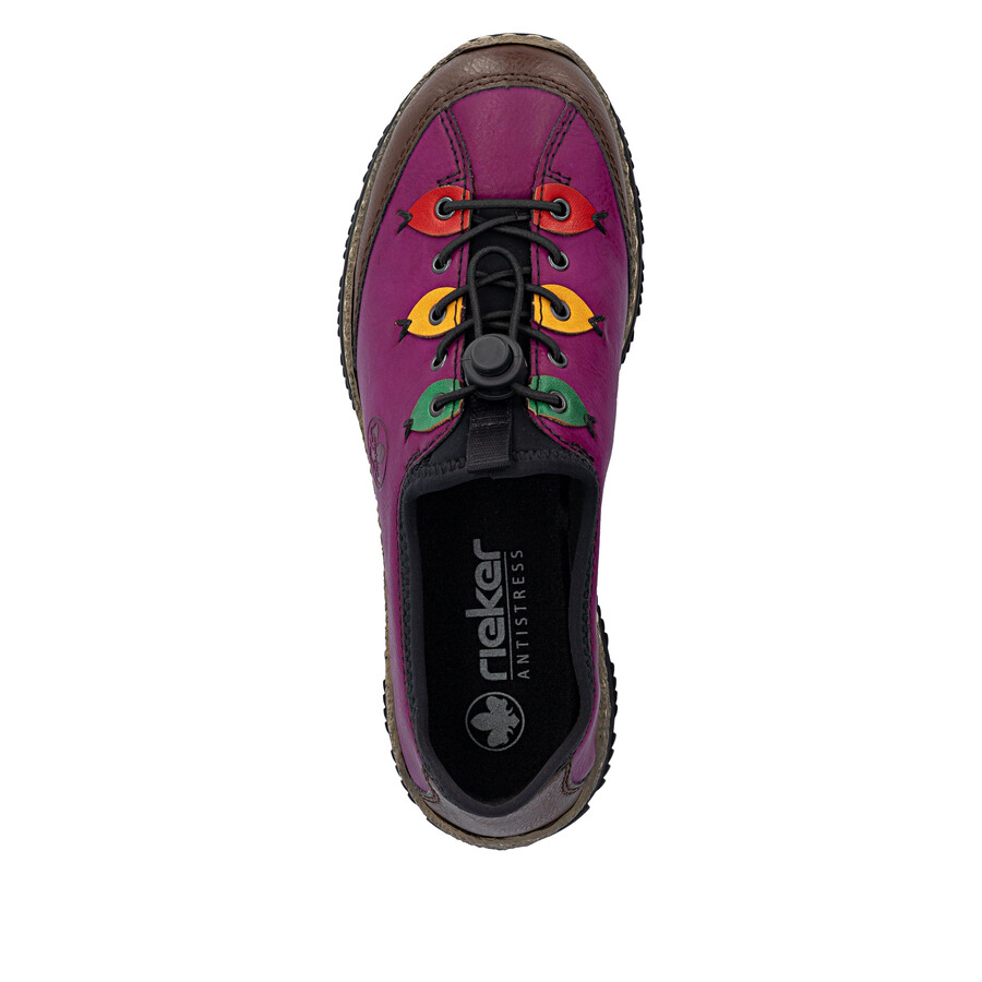 zapatos elásticos rosas para mujer rieker n3271-30
