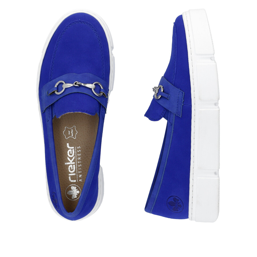 zapatos elásticos azules para mujer rieker n5956-14