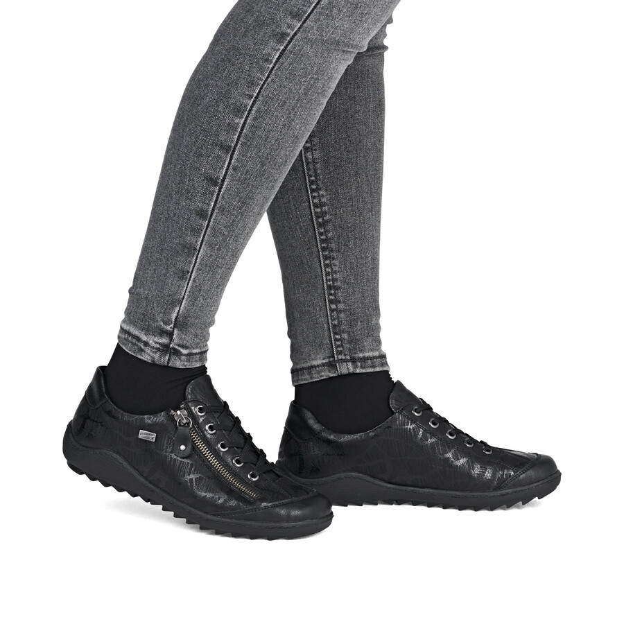zapatos negros con cremallera para mujer remonte r1402-00