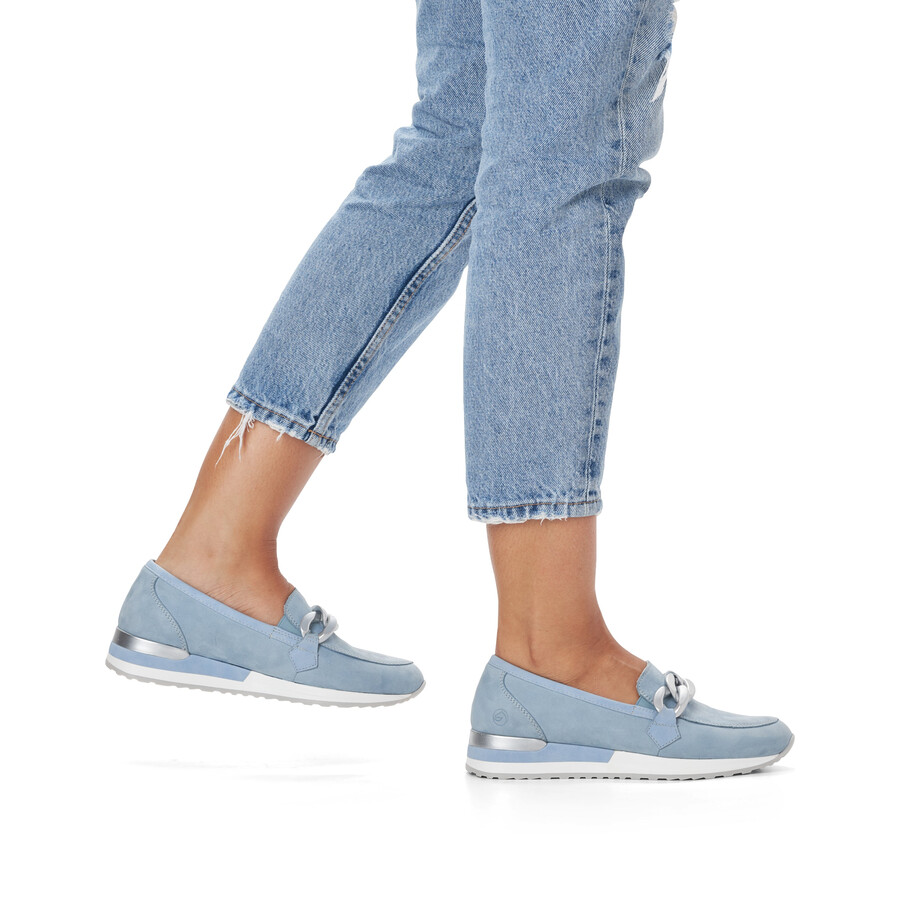 zapatos elásticos azules para mujer remonte r2544-10