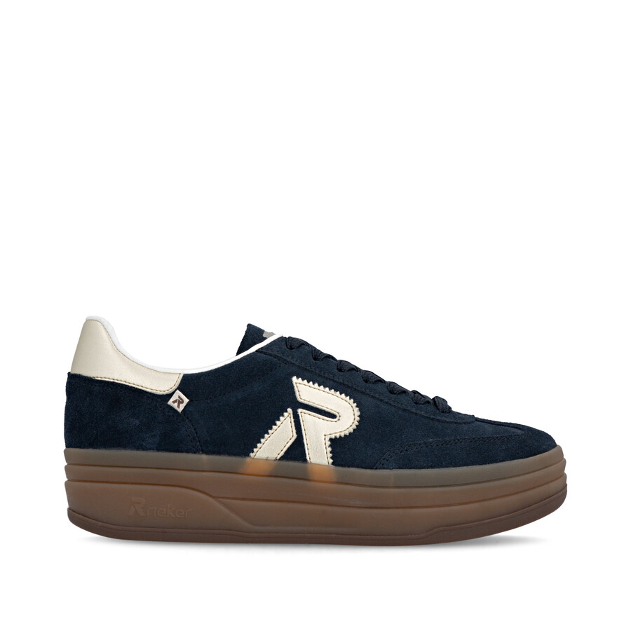 zapatos elásticos azules para mujer rieker sport w3700-14