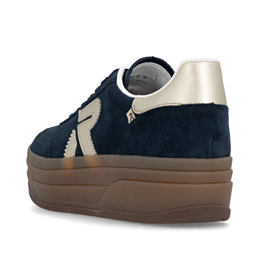 zapatos elásticos azules para mujer rieker sport w3700-14