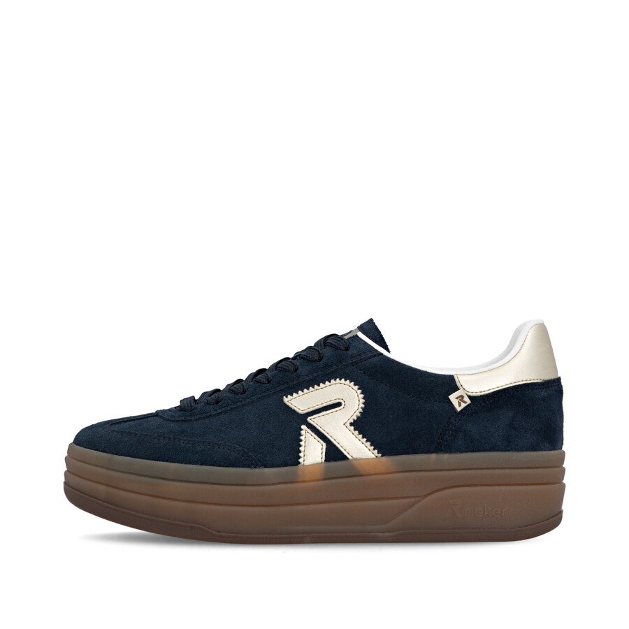 zapatos elásticos azules para mujer rieker sport w3700-14