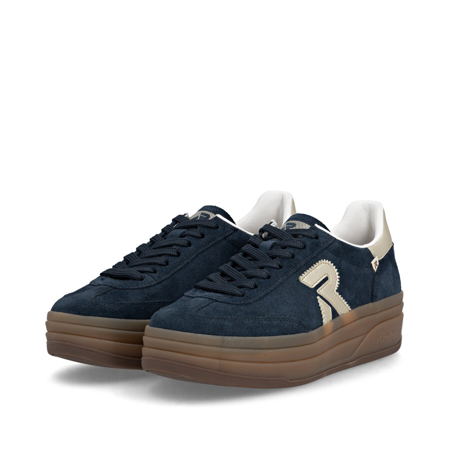 zapatos elásticos azules para mujer rieker sport w3700-14